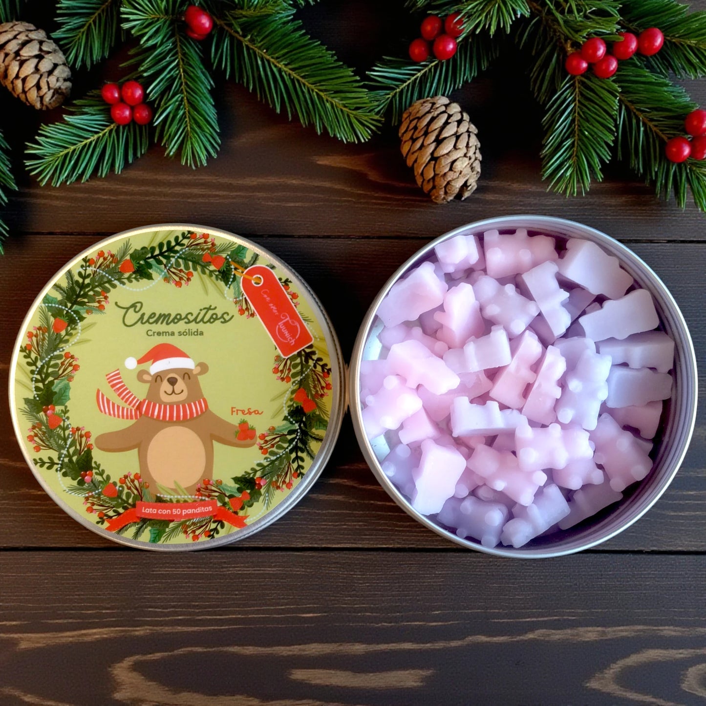 Cremositos Fresa versión navideña