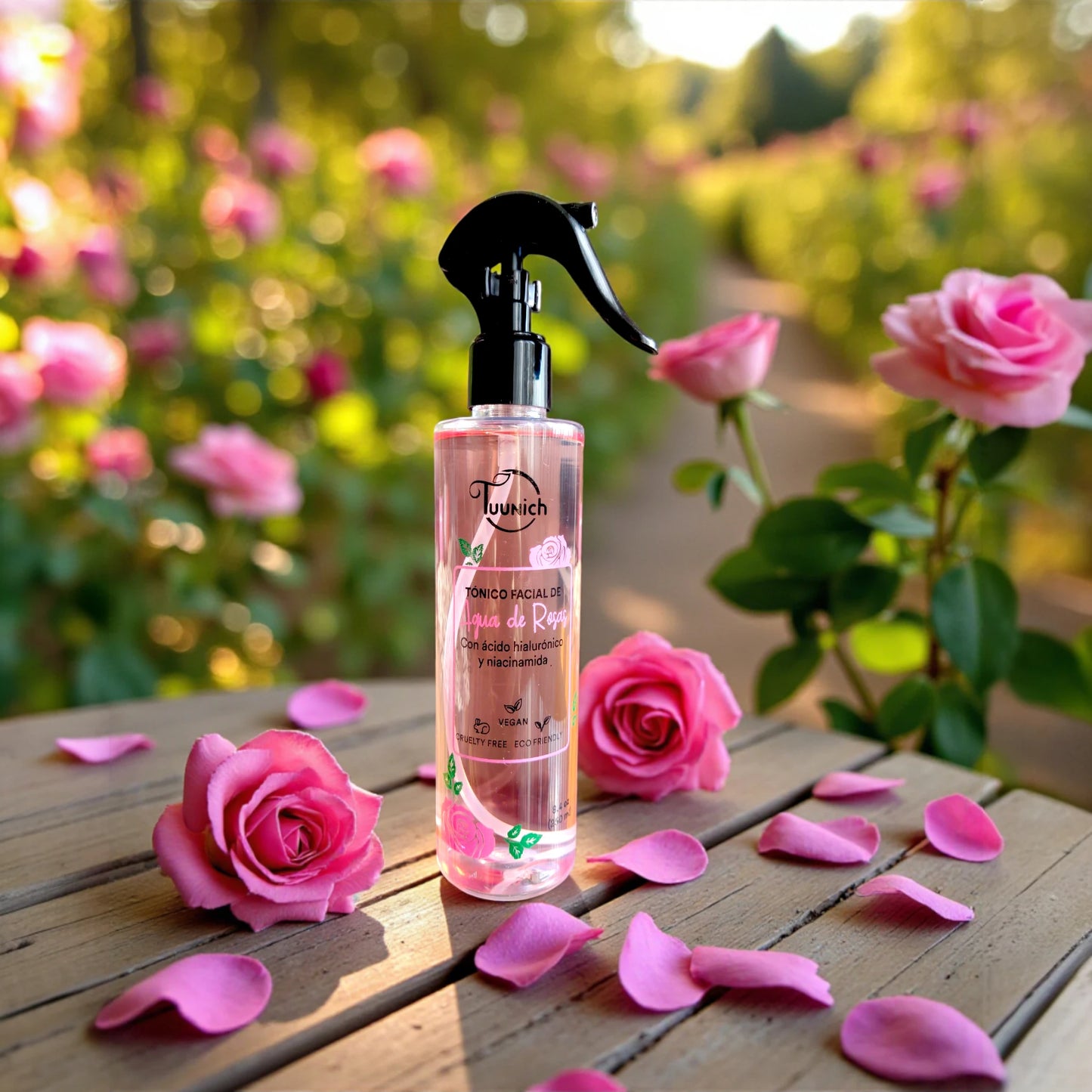 Tónico facial con agua de rosas