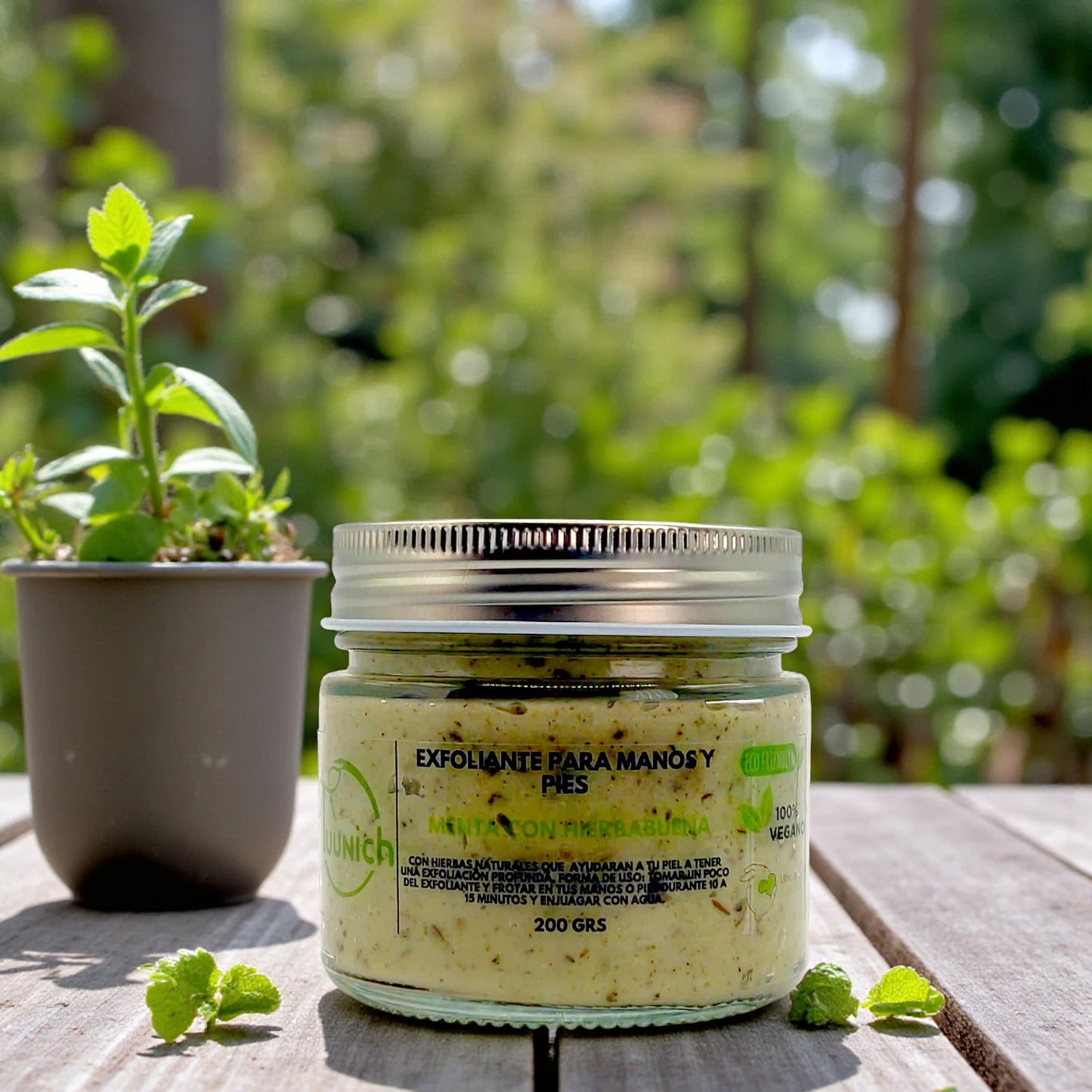 Exfoliante de pies y manos de Menta con hierbabuena